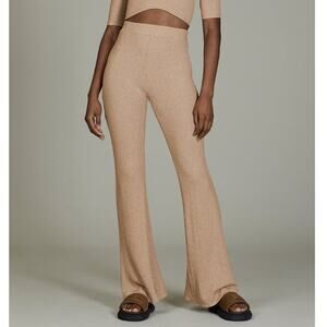 ALIX NYC Delancey Ribbed Flare Pants High Waisted Dune Lounge Orange Size Small
